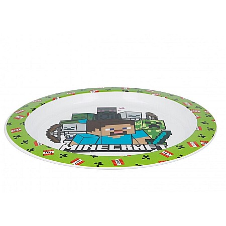 Farfurie plastic, multicolor, pentru copii, fără BPA, ce poate fi utilizată și la microunde, 23 cm, Minecraft [1]