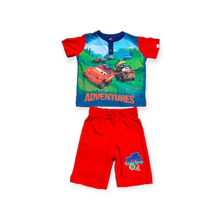 Pijamale copii - Pijamale copii cu mânecă scurtă, 100% bumbac, Gear Up For Adventures, Cars