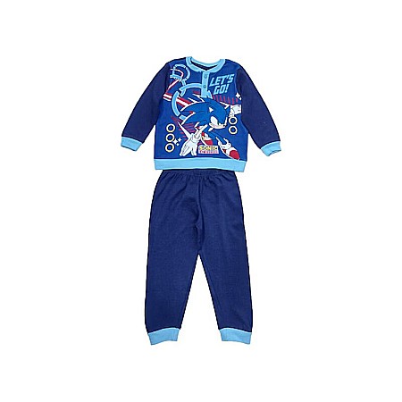 Pijamale copii - Pijamale copii cu mânecă lungă, 100% bumbac, multicolor, Sonic