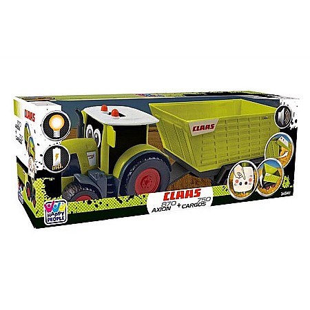 Set Claas, tractor Axion 870 cu remorcă Cargos 750, cu sunete și lumini, multicolor [1]
