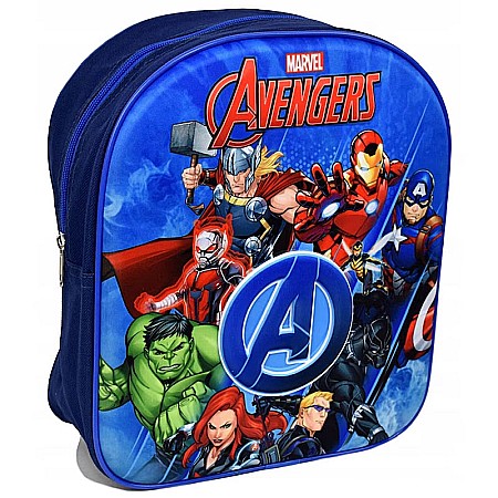Ghiozdane și Rucsacuri - Ghiozdan copii, 30x26x10 cm, 3D, multicolor, bretele întărite și ajustabile, Avengers