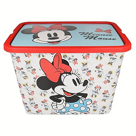 Copii - Cutie pentru depozitare, din plastic, cu capac, 23 L, multicolor, 40x27x29 cm, Vintage, Minnie Mouse