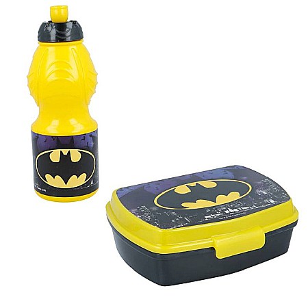 Copii - Set cutie sandwich și sticlă pentru lichide, 400 ml, multicolor, Batman