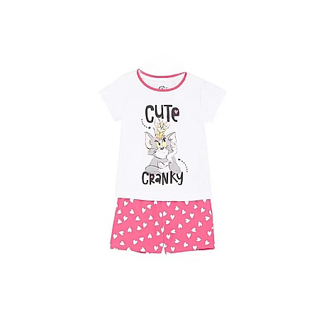 Pijamale copii - Pijamale copii cu mânecă scurtă, 100% bumbac, multicolor, Love, Tom and Jerry