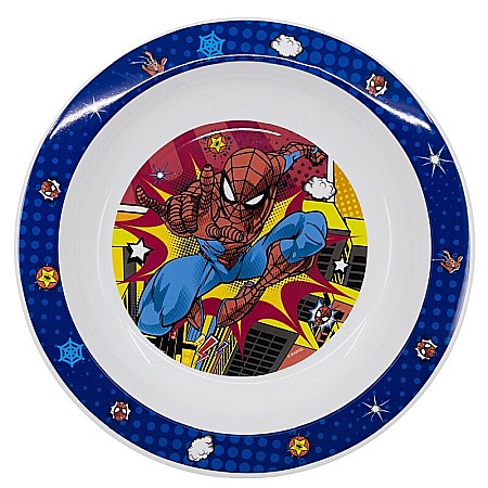 Pahare, farfurii și căni - Bol plastic, multicolor, pentru copii, fără BPA, ce poate fi utilizat și la microunde, 16 cm, Midnight, Spiderman