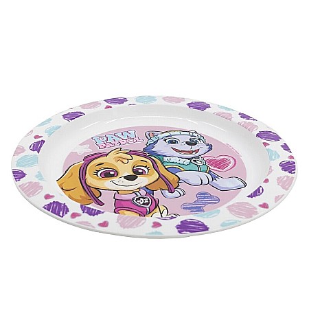 Farfurie plastic, multicolor, pentru copii, fără BPA, ce poate fi utilizată și la microunde, 23 cm, Girl Essence, Paw Patrol [1]