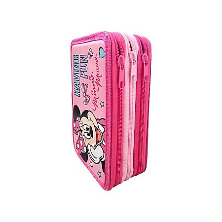 Penar cu 3 compartimente, 20x13x7 cm, echipat, 43 piese, multicolor, Minnie Mouse [4]