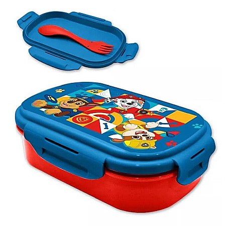 Cutii sandwich - Cutie sandviș cu tacâmuri, Paw Patrol, 21x14x6 cm