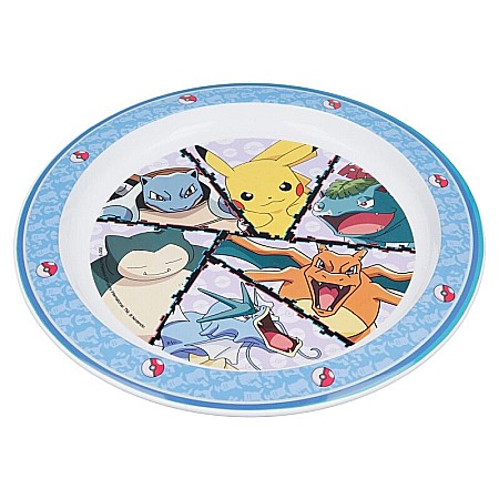 Farfurie plastic, multicolor, pentru copii, fără BPA, ce poate fi utilizată și la microunde, 23 cm, Distorsion, Pokemon [1]
