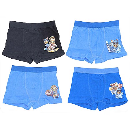 Copii - Set 4 perechi boxeri pentru băieți, 100% bumbac, multicolor, Paw Patrol
