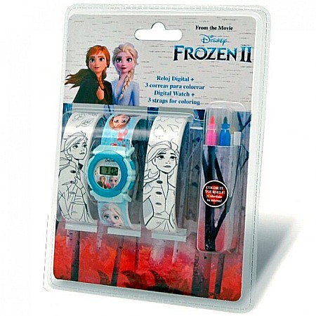 Copii - Ceas mână digital Frozen II cu brățară de colorat