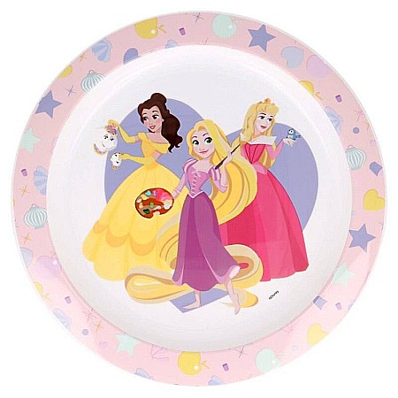 Farfurie plastic, multicolor, pentru copii, fără BPA, ce poate fi utilizată și la microunde, 23 cm, True, Princess [0]