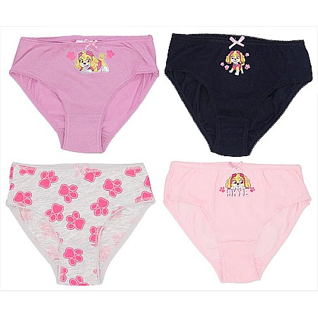 Copii - Set 4 perechi de chiloți pentru fetițe, multicolor, 100% bumbac,  Skye, Paw Patrol