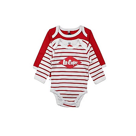 Bebeluși - Set două body-uri copii, 100% bumbac, alb/roșu,  Lee Cooper