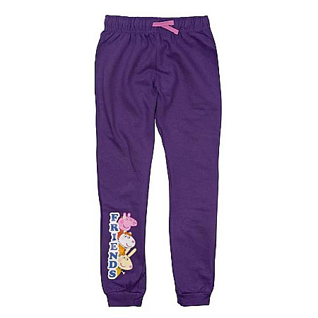 Pantaloni și treninguri copii - Pantaloni trening fete, mov, 100% bumbac, Peppa Pig