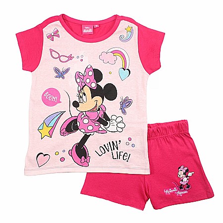 Copii - Pijamale copii cu mânecă scurtă, bumbac, multicolor, Boom, Minnie Mouse, Disney