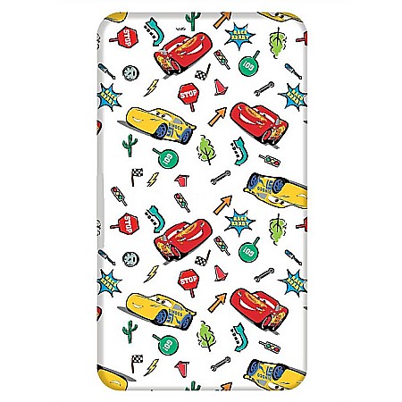 Cearceaf cu margini elastice, multicolor, 100% bumbac, 90 x 200 cm, Cars, Disney [0]