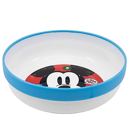 Bebeluși - Bol plastic, 14 cm, antiderapant, multicolor, compatibil cu microunde, fără BPA, Fun, Mickey Mouse