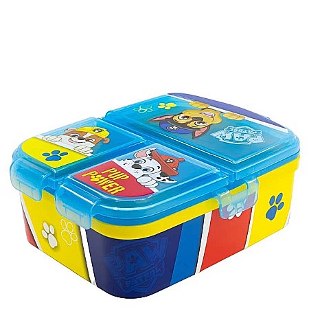 Cutii sandwich - Cutie de gustări din plastic fără BPA, 4 compartimente XL, PAW PATROL