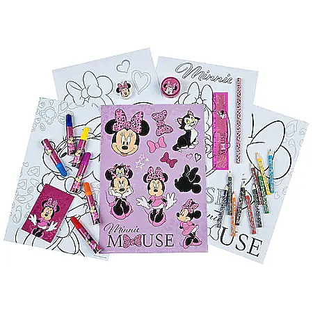 Set creativ pentru desenat si colorat, 35 piese, Disney, Minnie Mouse [1]