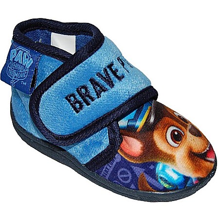 Papuci și botoșei copii - Încălțăminte interior, material textil, cu scai, albastru, Paw Patrol