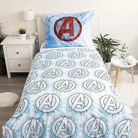 Set lenjerie pat copii, multicolor, 2 piese, 100% bumbac, Heroes, Marvel, Avengers [1]
