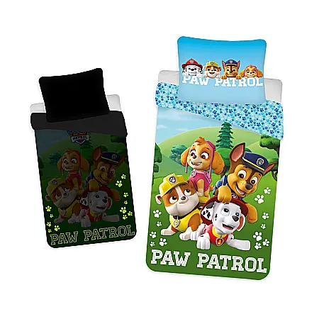 Set lenjerie pat copii, cu detalii fosforescente, multicolor, 2 piese, 100% bumbac, 140×200 cm, 70×90, Paw Patrol, PP203 [0]