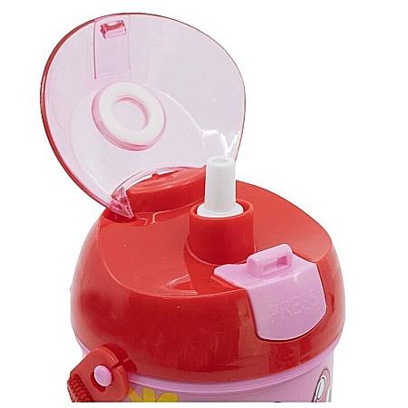 Sticlă plastic, Minnie Mouse Spring Look, cu pai și capac, 450 ml [3]