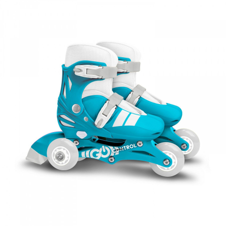 Role - Role reglabile 2 in 1 pentru copii, albastru, marimea 27-30, Skids Control