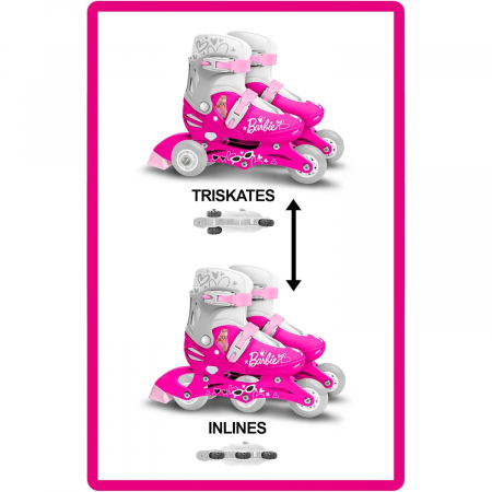 Role reglabile 2 in 1 pentru copii, multicolor, marimea 30-33, Barbie [2]