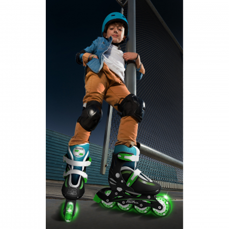 Role reglabile 2 in 1 pentru copii, multicolor, roti cu lumini, marimea 30-33, Skids Control [4]
