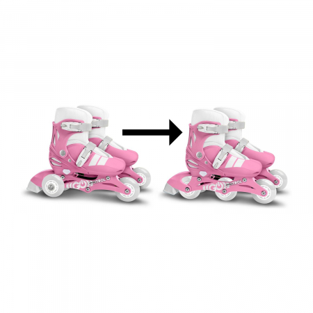 Role reglabile 2 in 1 pentru copii, roz, marimea 27-30, Skids Control [2]