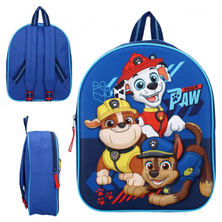 Ghiozdane și Rucsacuri - Rucsac Psi Patrol Pups At Play 3D, Personajele 3D, Compartiment Principal Incapator, Curele Reglabile, 26 x 32 x 11 cm