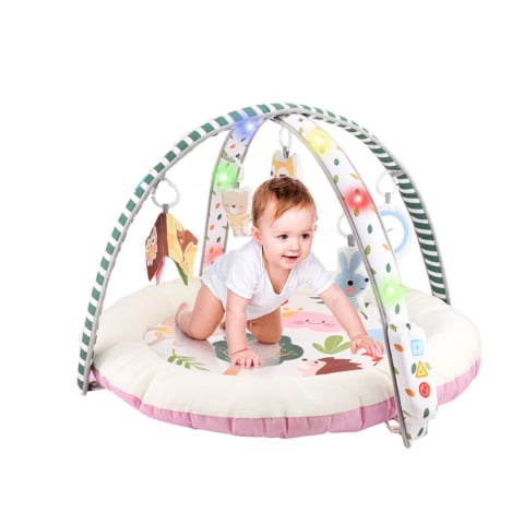 Centre de activități - Salteluta Interactiva Homio, 85x85x50 cm, special conceputa pentru a stimula dezvoltarea fizica si senzoriala prin joaca, Dotata cu 5 jucarii interactive, iluminare atragatoare si functii muzicale, Bu