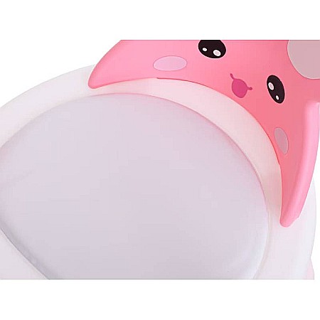 Scaun pentru copii, din material plastic, multifuncțional, +1 an Homio, Măsuță încorporată, Tăviță detașabilă, Bază antiderapantă, Alb/ Roz, greutate maximă 26 kg [5]
