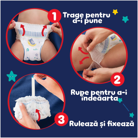 Scutece chiloțel de noapte Pampers Night Pants, numărul 4, 9-15 kg, 25 buc [7]