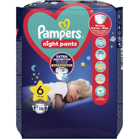 Scutece chiloțel de noapte Pampers Night Pants, numărul 6, 15+ kg, 19 buc [1]