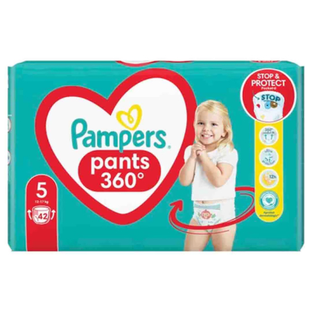 Scutece chiloțel Pampers Maxi Pack Pants, numărul 5, 12-17 kg, 42 buc [1]