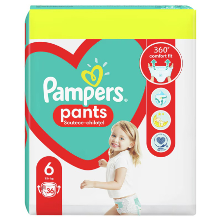 Scutece bebelusi - Scutece chiloțel Pampers Maxi Pack Pants, numărul 6, 14-19 kg, 36 buc