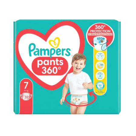 Scutece bebelusi - Scutece chiloțel Pampers Maxi Pack Pants, numărul 7, 17+ kg, 32 buc