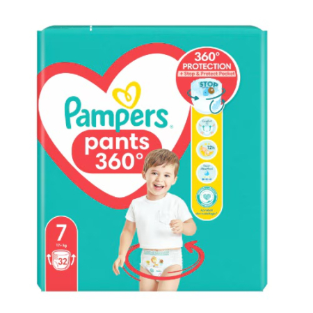 Scutece chiloțel Pampers Maxi Pack Pants, numărul 7, 17+ kg, 32 buc [1]