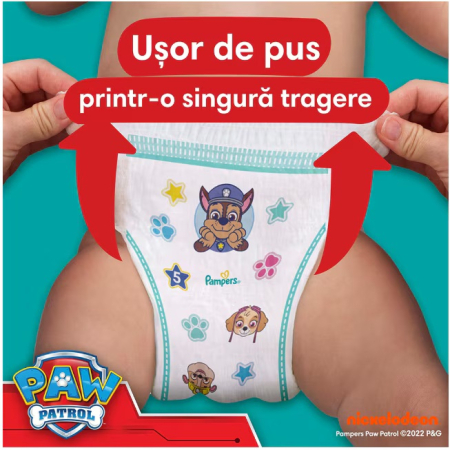Scutece chiloțel Pampers Pants Active Baby Paw Patrol Edition, numărul 5, 12-17 kg, 66 buc [3]