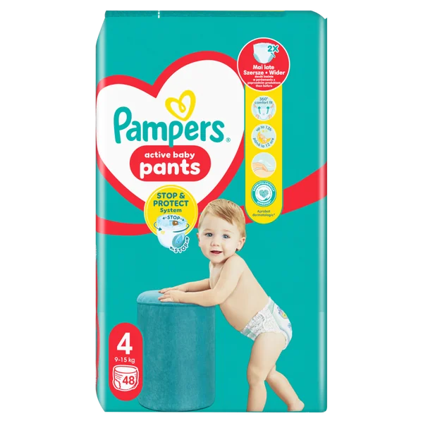Scutece bebelusi - Scutece chiloțel Pampers Pants, numărul 4, 9-15 kg, 48 buc