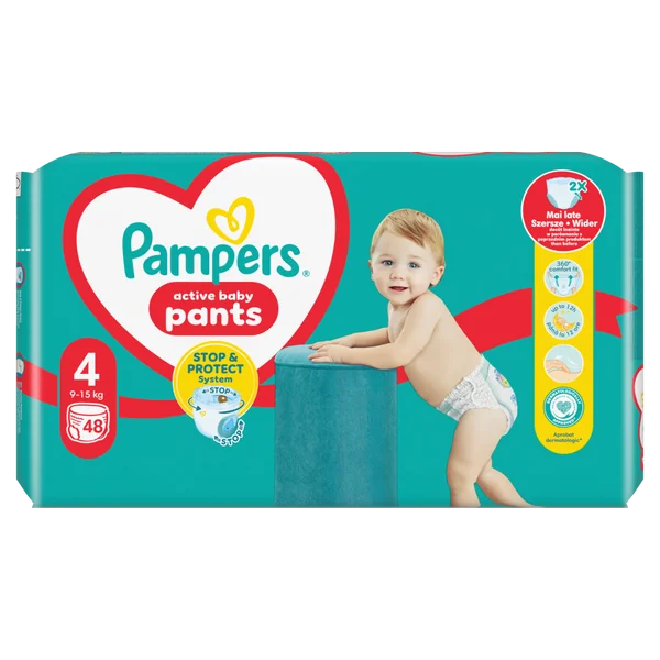 Scutece chiloțel Pampers Pants, numărul 4, 9-15 kg, 48 buc [1]