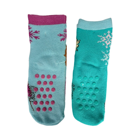 Set 2 perechi șosete ABS, talpă antiderapantă, multicolor, Happy, Frozen [1]