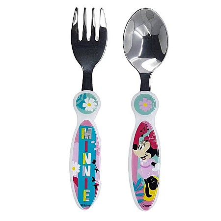 Set 2 tacâmuri, furculiță și lingură pentru copii Minnie Mouse, Being More Minnie 15.5 cm Multicolor [0]