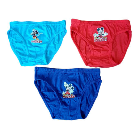 Lenjerie intimă și șosete - Set 3 perechi chiloți băieți, multicolor, 100% bumbac, Happy, Mickey Mouse