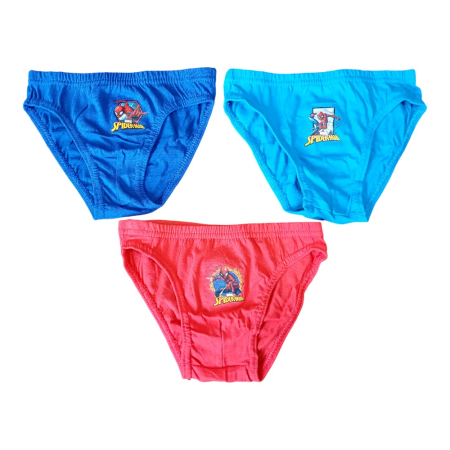 Set 3 perechi chiloți băieți, multicolor, 100% bumbac, Happy, Spiderman