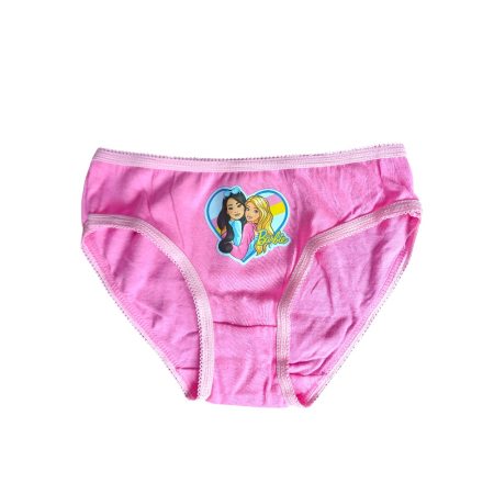 Set 3 perechi chiloți fete, multicolor, 100% bumbac, Happy, Barbie [3]
