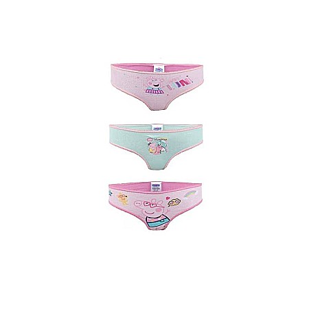 Lenjerie intimă și șosete - Set 3 chiloți pentru fete, 100 % bumbac, multicolor, 9 Peppa Pig, pp037